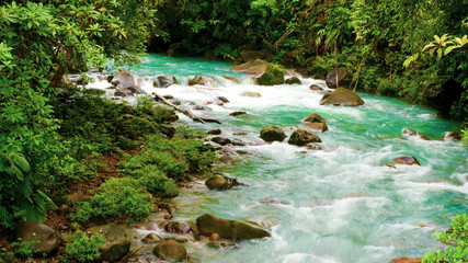 Fototapeta na wymiar Rio Celeste Costa Rica Aqua Blue Water