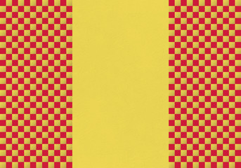 背景：市松模様 和柄 祝い 式 華やか 素材 テクスチャー イベント 土壁 金 赤