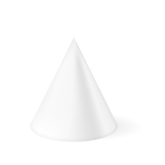 White cone. 3d geometric shape