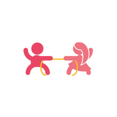 Isolated avatar boy and girl with rope vector design