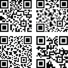 Fototapeta premium Set of four 2D barcodes, qr-codes. Vector illustration.