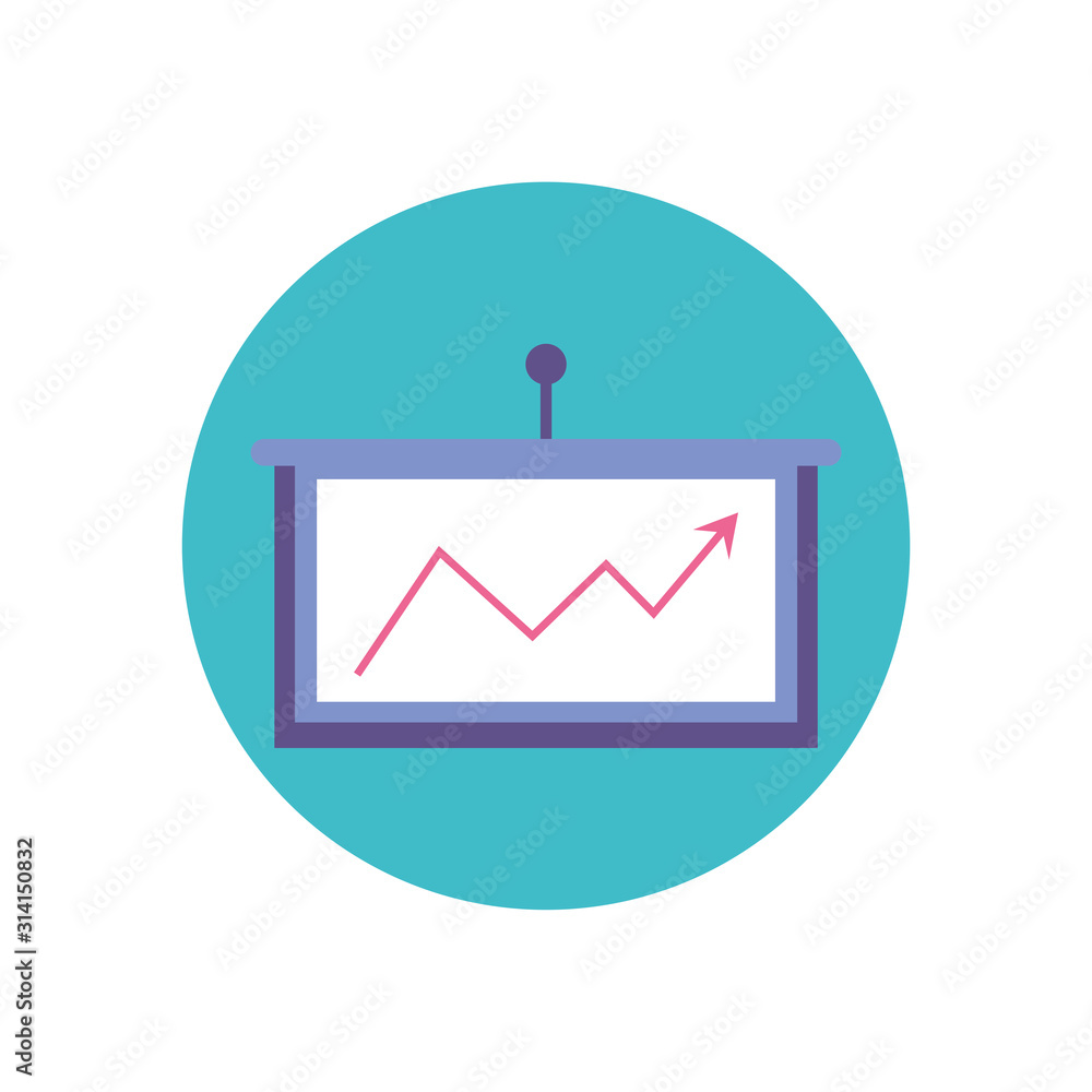 Poster isolated arrow increase over board vector design