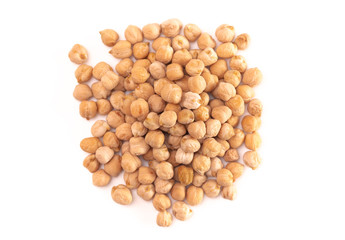 Pile of Dry Chickpeas Isolated on a White Background