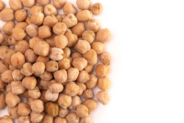 Pile of Dry Chickpeas Isolated on a White Background