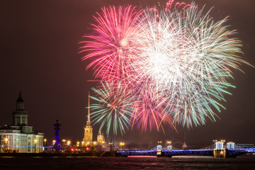 fireworks over the city