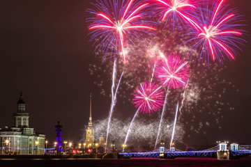 fireworks over the city