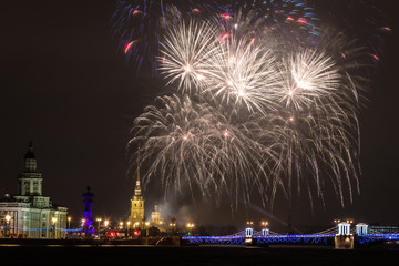 fireworks in the city