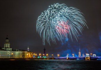 fireworks over river
