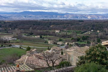 View from the medieaval village of Mirmande in drome near Valence and Montelimar France