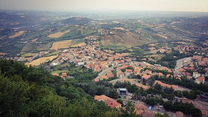 Fototapeta na wymiar view from the hill, San Marino