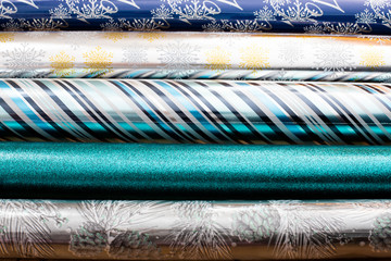 Christmas wrap paper. silver, white, blue. 