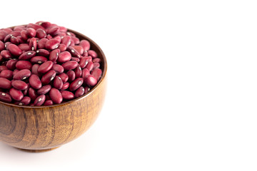 A Bowl of Red Kidney Beans Isolated on a White Background