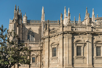 Fototapeta premium Seville Cathedral in Spain. Majestic view of this huge Catholic Cathedral