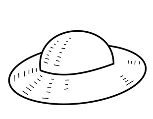 麦わら帽子模様(線画)