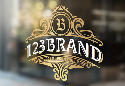 Vintage Logo with Floral Elements