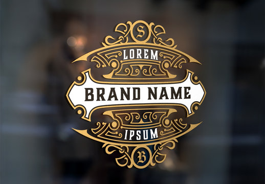 Vintage Logo with Floral Elements