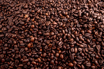 Fototapeta premium Roasted coffee beans with background.