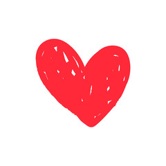 Heart doodle, valentine's day love symbol. Hand drawn illustration.