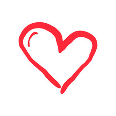 Heart doodle, valentine's day love symbol. Hand drawn illustration.