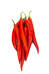 A close up of a peppers isolated on white background. High quality photo. Selective focus.