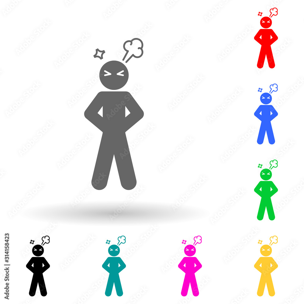 Poster angry, child multi color style icon. simple glyph, flat vector of child icons for ui and ux, website