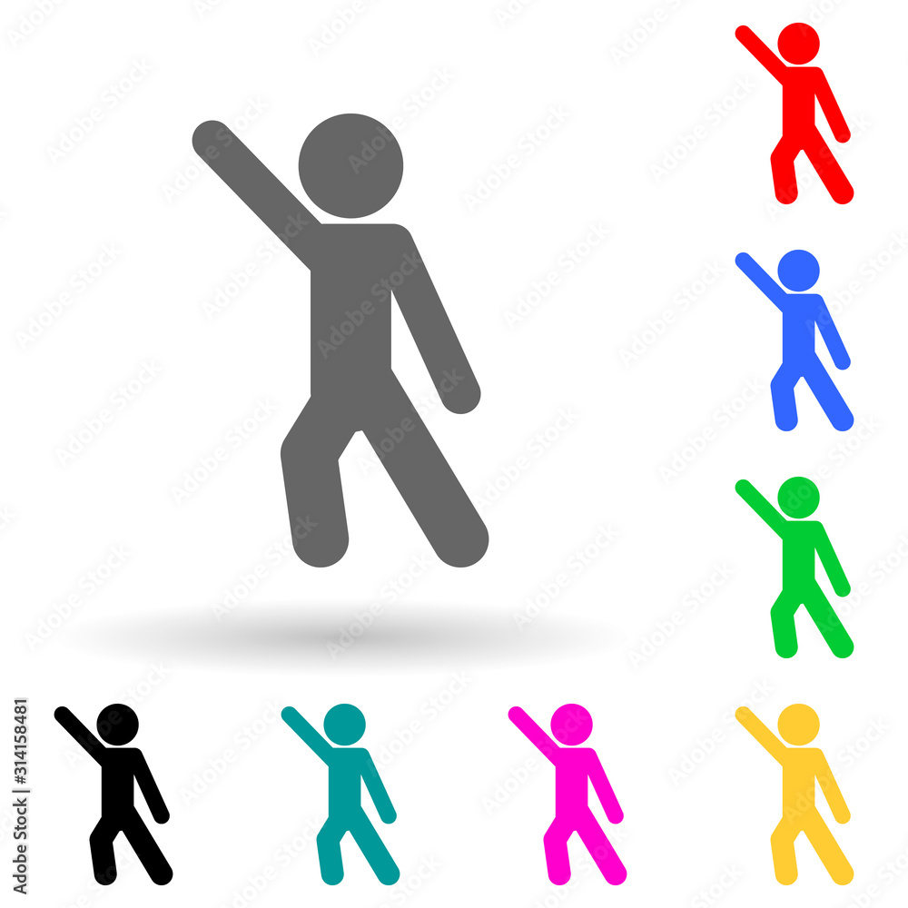 Poster child, dance multi color style icon. simple glyph, flat vector of child icons for ui and ux, website