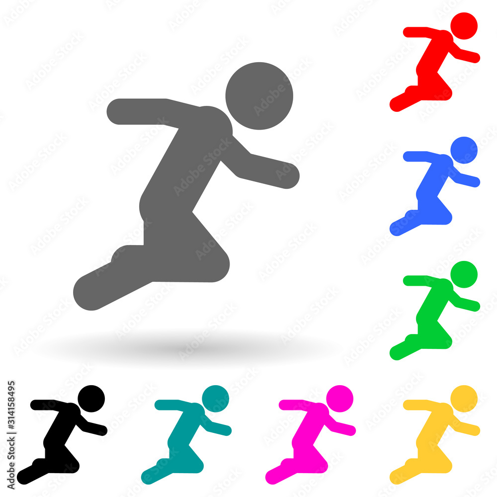 Poster child, fast, run multi color style icon. simple glyph, flat vector of child icons for ui and ux, web