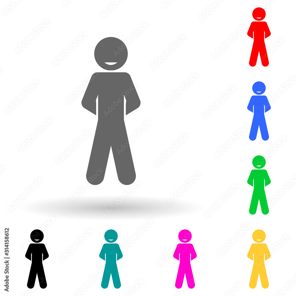 Poster child, pose, smile multi color style icon. simple glyph, flat vector of child icons for ui and ux, w