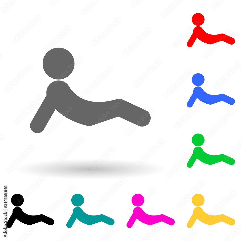 Poster child, resting multi color style icon. simple glyph, flat vector of child icons for ui and ux, websi