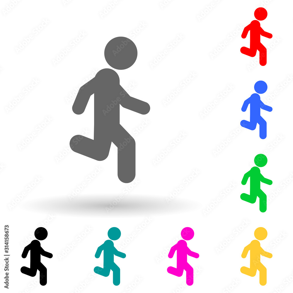 Poster child, run multi color style icon. simple glyph, flat vector of child icons for ui and ux, website o