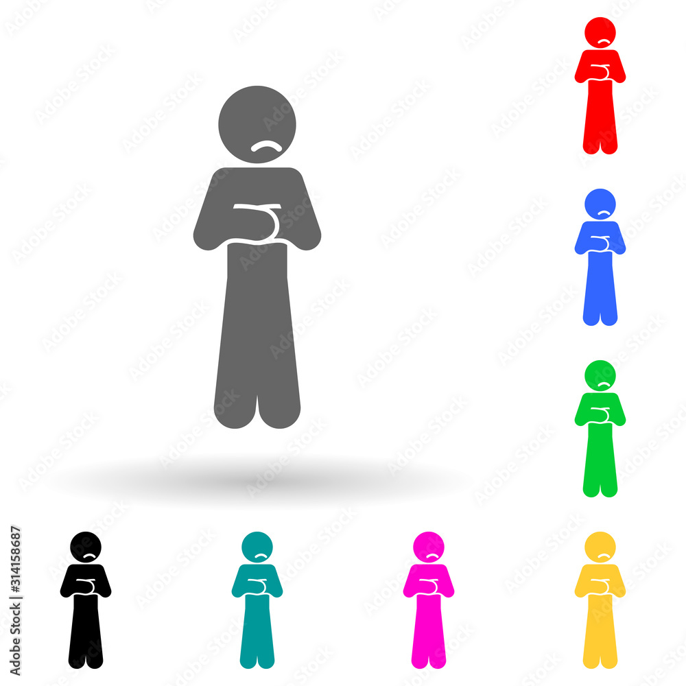 Poster child, sad multi color style icon. simple glyph, flat vector of child icons for ui and ux, website o