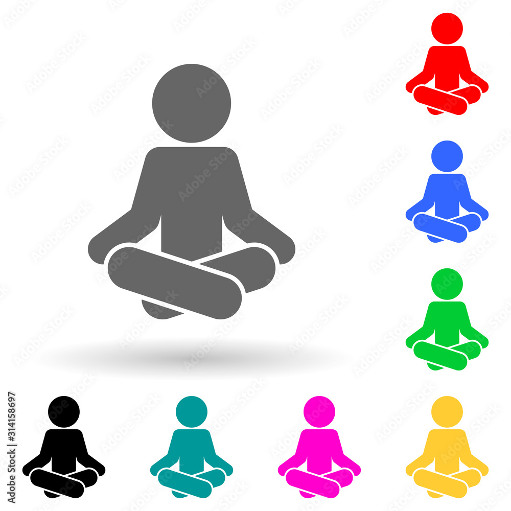 Poster child, sit multi color style icon. simple glyph, flat vector of child icons for ui and ux, website o