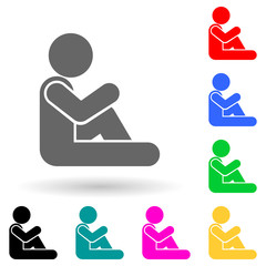 Child, pose multi color style icon. Simple glyph, flat vector of child icons for ui and ux, website or mobile application