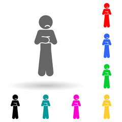 Child, sad multi color style icon. Simple glyph, flat vector of child icons for ui and ux, website or mobile application