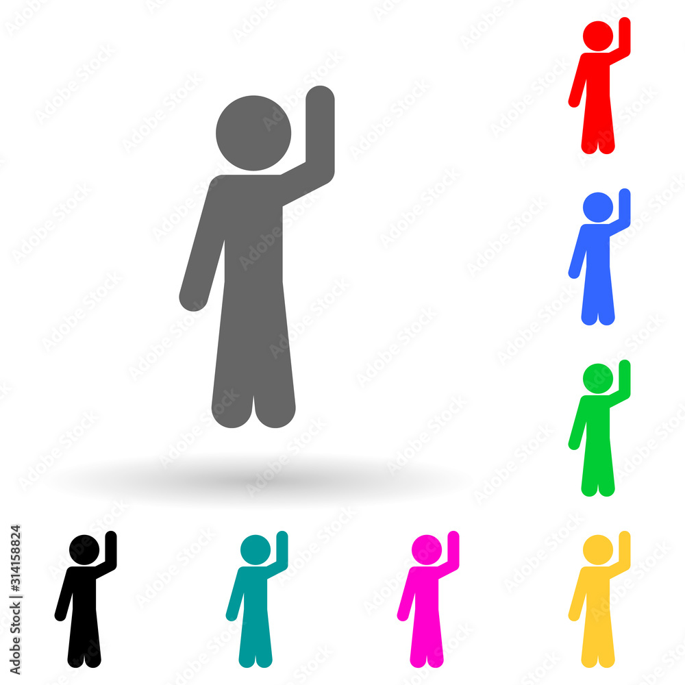 Poster hello, child multi color style icon. simple glyph, flat vector of child icons for ui and ux, website