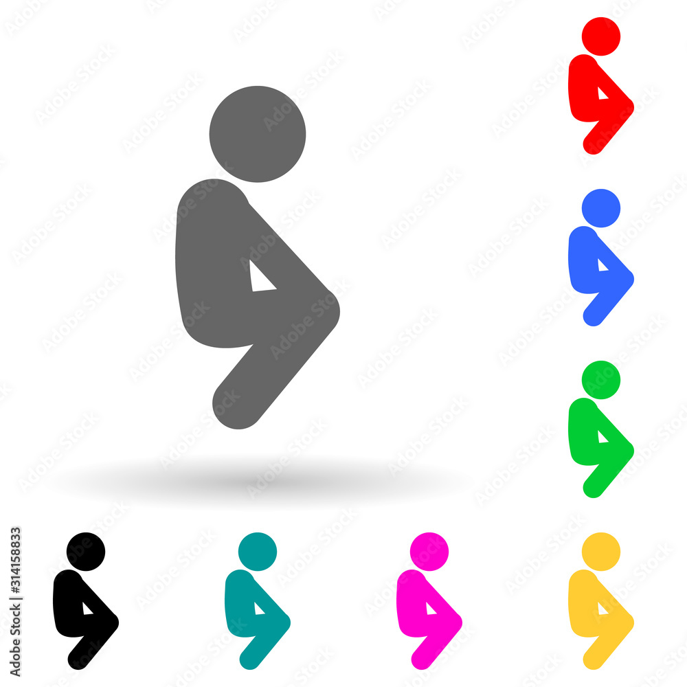 Poster pose, child, sit multi color style icon. simple glyph, flat vector of child icons for ui and ux, web