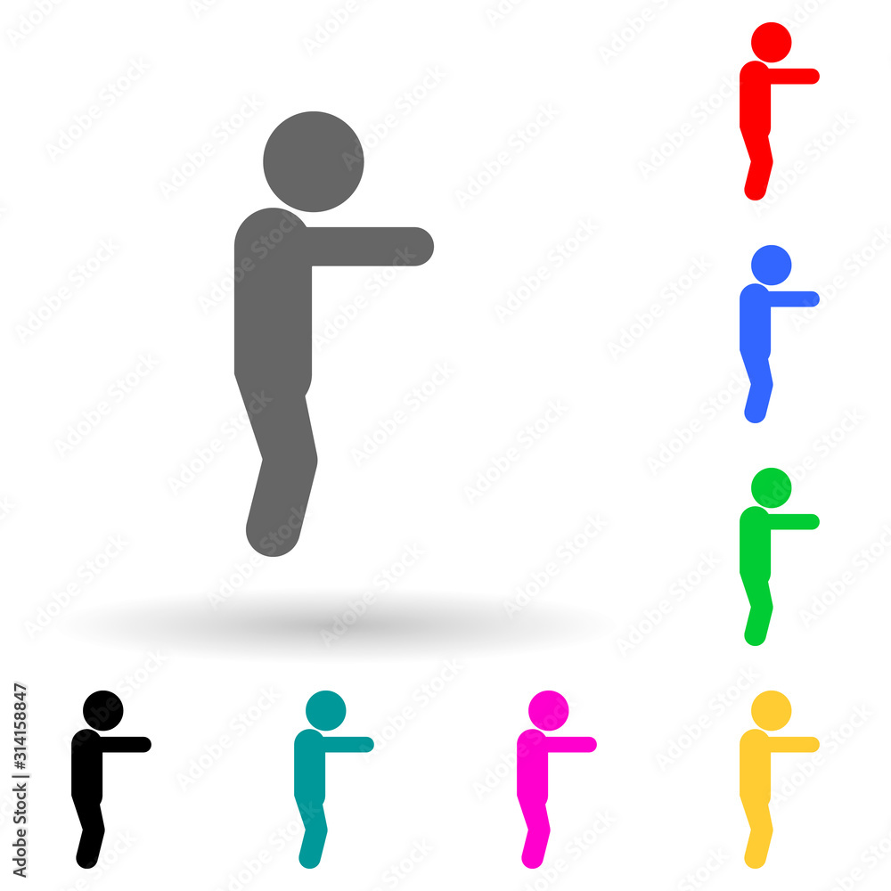 Poster pose, child multi color style icon. simple glyph, flat vector of child icons for ui and ux, website 