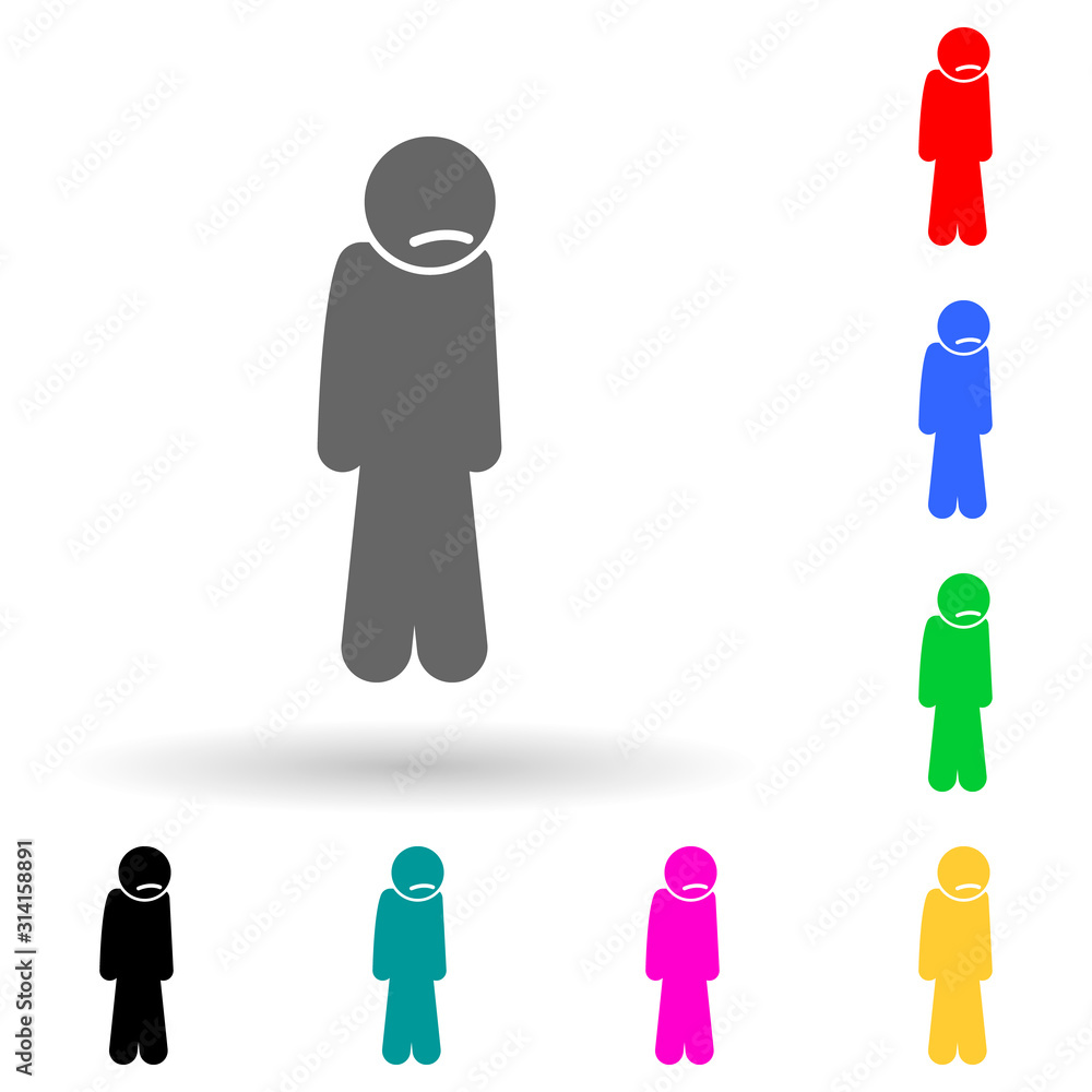 Poster sad, child multi color style icon. simple glyph, flat vector of child icons for ui and ux, website o