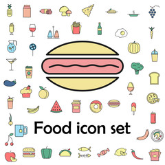 hotdog colored icon. food icons universal set for web and mobile