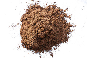 Pile of fertile land on a white background