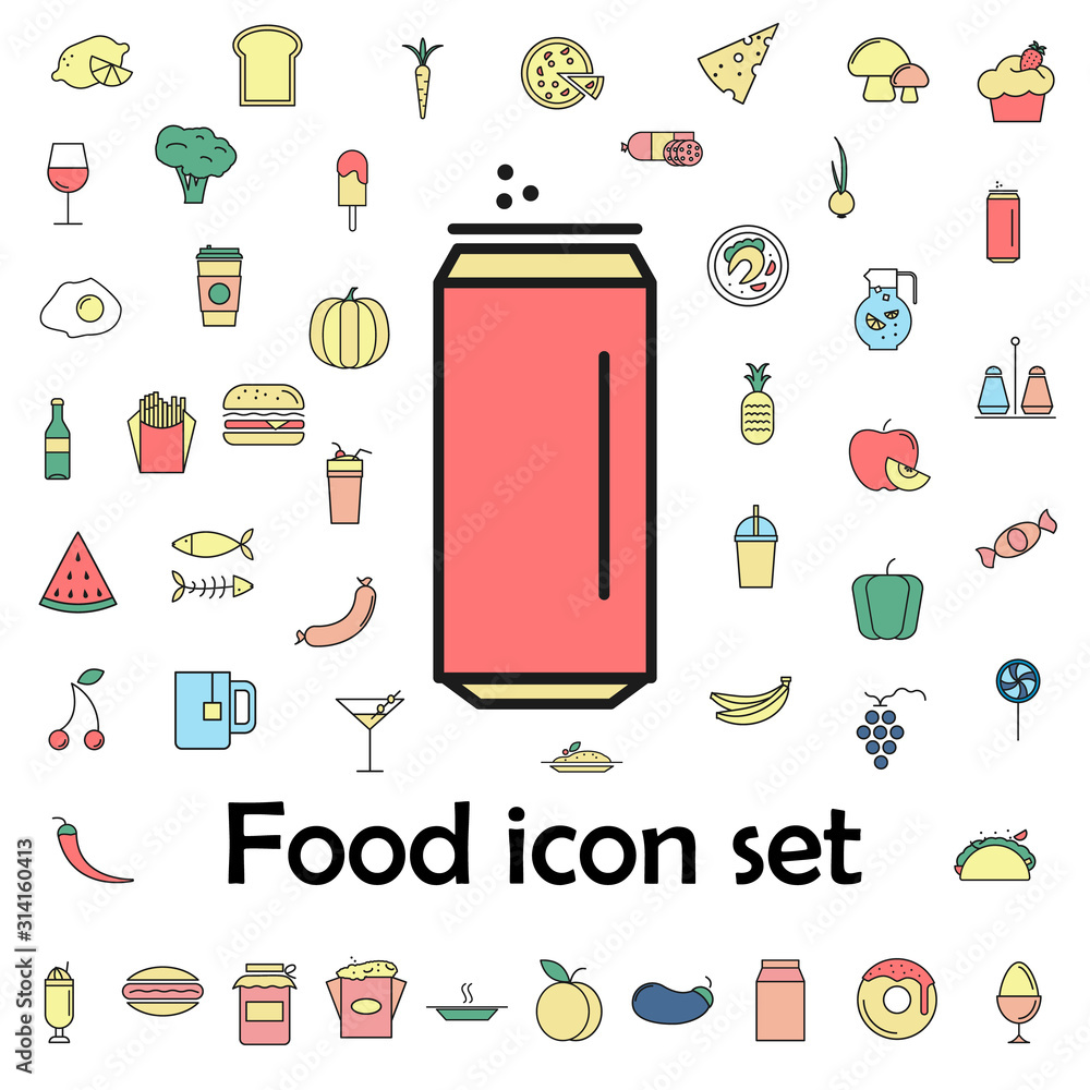 Poster can of cola colored icon. food icons universal set for web and mobile