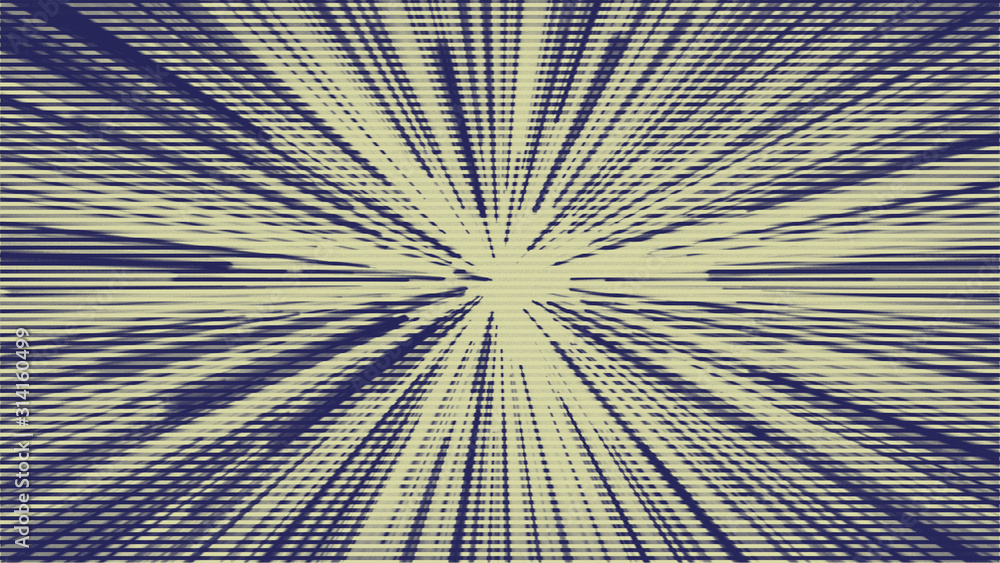 Poster blue light rays with scan lines abstract colored background