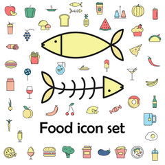 fish and bones colored icon. food icons universal set for web and mobile