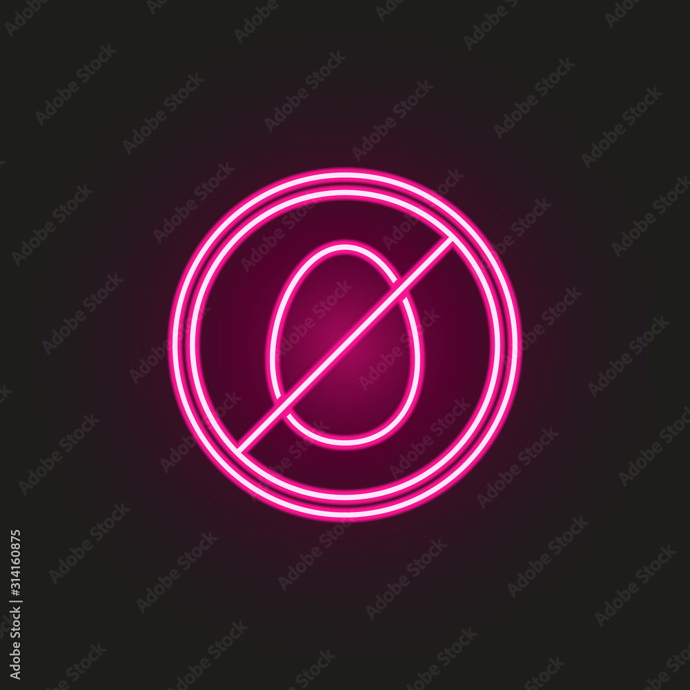 Poster egg free neon style icon. simple thin line, outline vector of gmo icons for ui and ux, website or mo