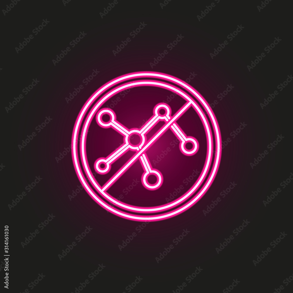 Poster nitrates free neon style icon. simple thin line, outline vector of gmo icons for ui and ux, website 