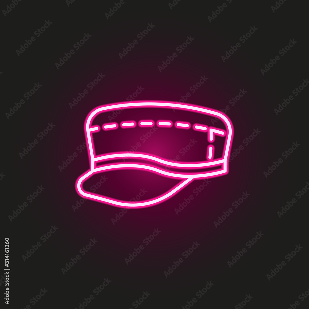 Poster bretom hat neon style icon. simple thin line, outline vector of hats icons for ui and ux, website or
