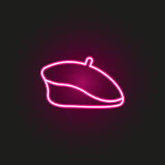 beret neon style icon. Simple thin line, outline vector of hats icons for ui and ux, website or mobile application