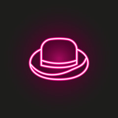 bowler hat neon style icon. Simple thin line, outline vector of hats icons for ui and ux, website or mobile application