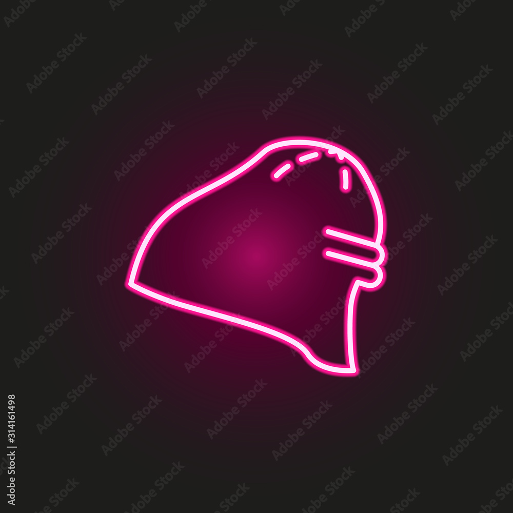 Poster winter hat neon style icon. simple thin line, outline vector of hats icons for ui and ux, website or