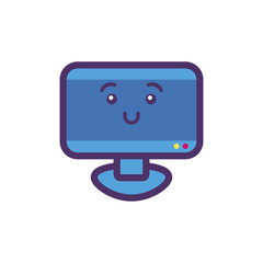 Kawaii computer cartoon vector design